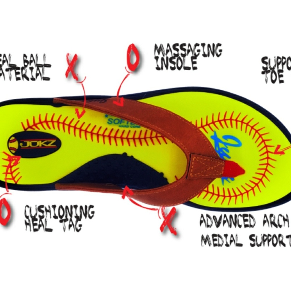 Softball flip flops